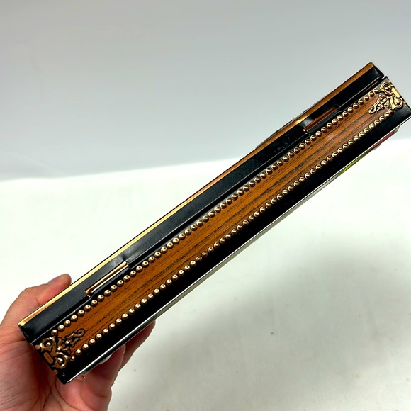 Vintage copper look  embossed ship  confectionery tin  with faux wood look - Picture 12 of 12